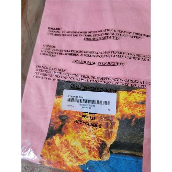 Vtg Y2k Supreme Eternal Tee Bright Coral Extra Large SS17 Rare Deadstock - Picture 3 of 3